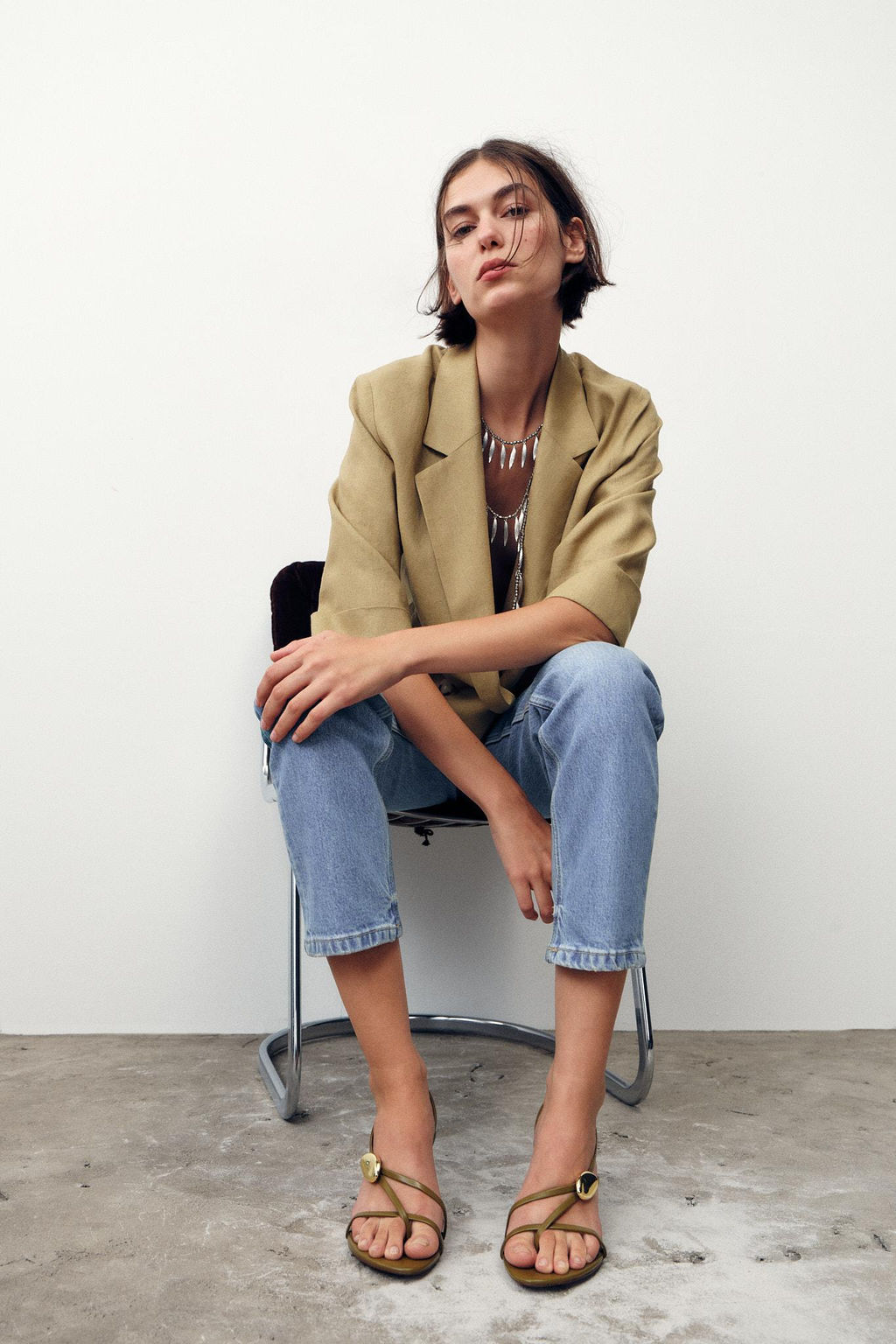 HEELED SANDALS WITH STRAPS AND METAL DETAIL - Zara фото 6