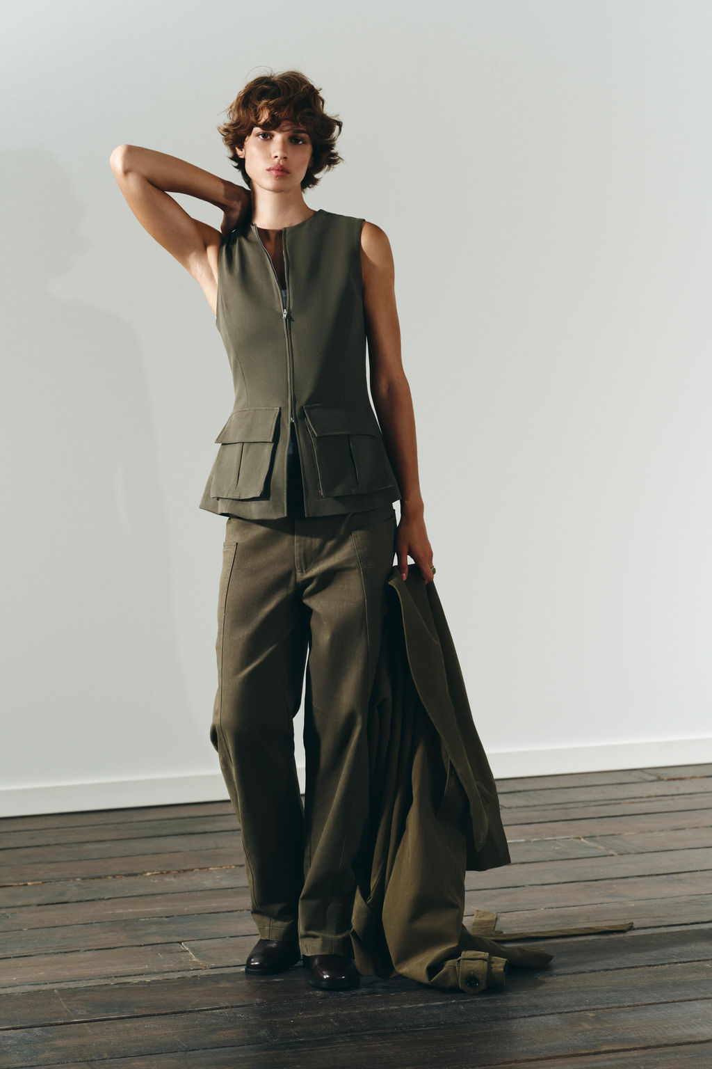 STRETCH COTTON TOP WITH POCKETS