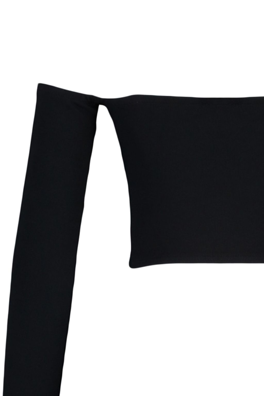 Siyah Fitted/Vucuda Oturan Super Crop Carmen Yaka Fitilli Esnek Orme Bluz TWOAW23BZ00482 - Trendyolmilla фото 7