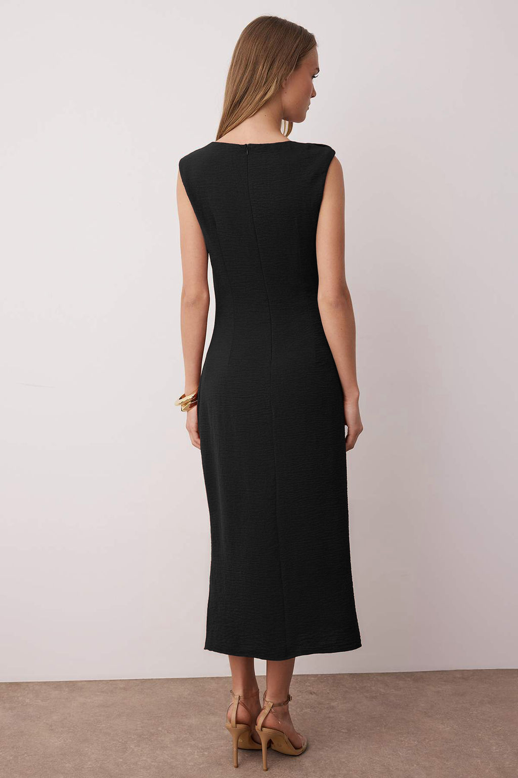 Koyu Visne Aksesuar Detayl? Midi Dokuma Elbise TWOSS25EL00862 - Trendyolmilla фото 15