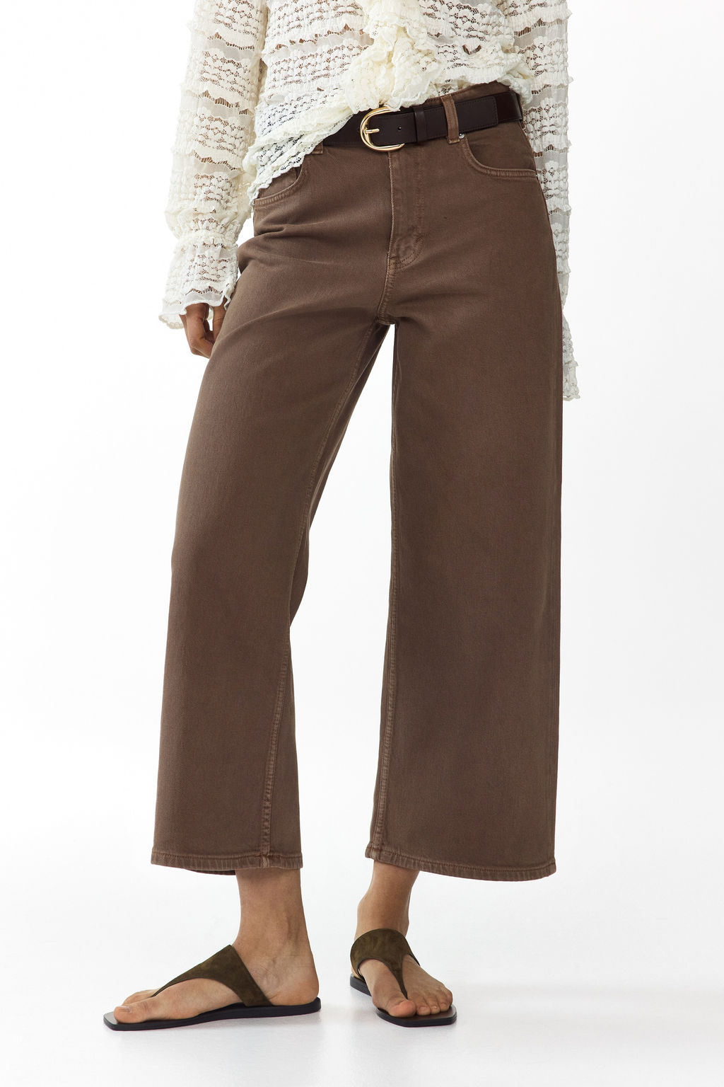 Wide High Waist Ankle Jeans - H&m фото 8
