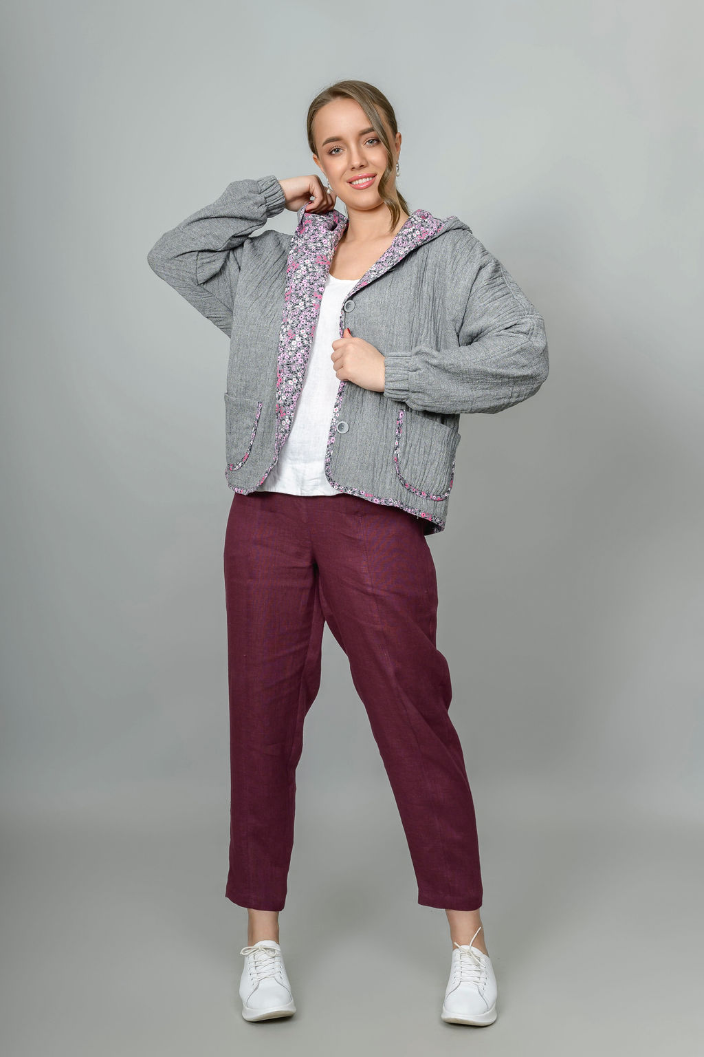 Бомбер из муслина с эффектом крэш.