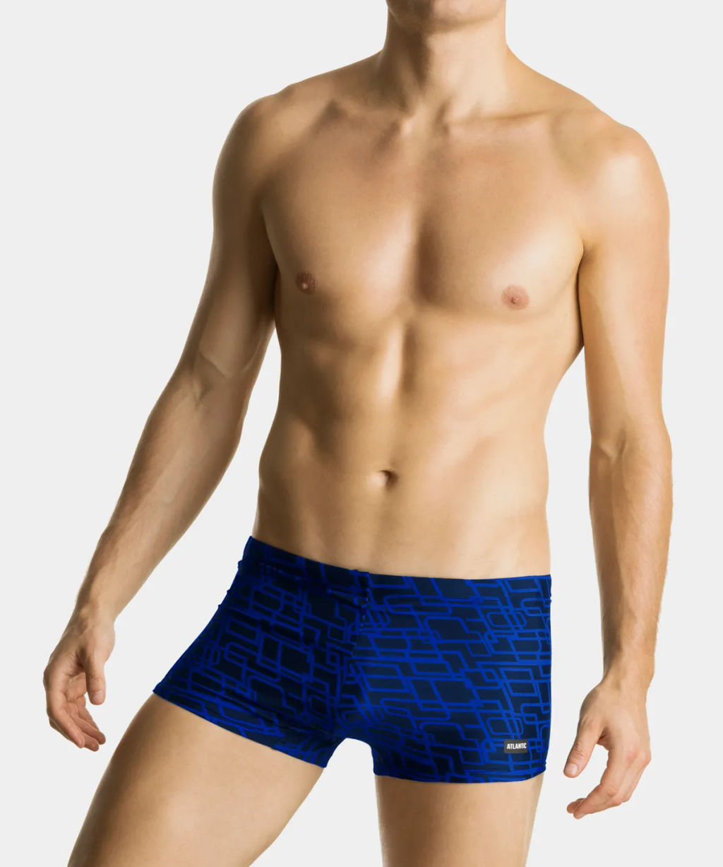 ATLANTIC KMS-316 Купальные шорты Prints темно-синий + голубой
