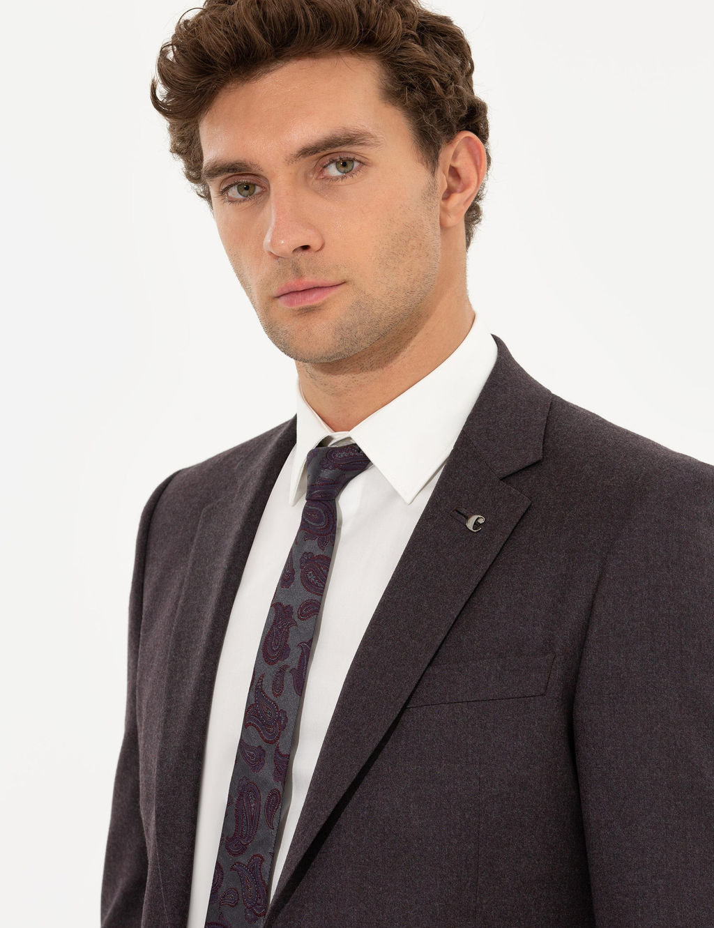 Бордово-красный приталенный пиджак - Cacharel фото 2