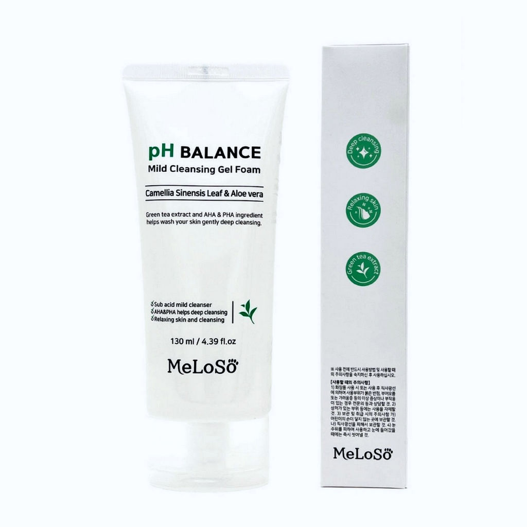 MeLoSo Очищающая пенка для лица с экстрактом камелии и алоэ / pH Balance Mild Cleansing Gel Foam, 130 мл