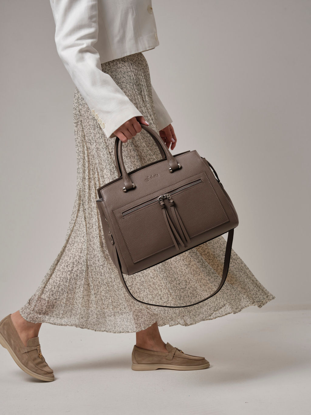 Сумка саквояж Schatz 40768 тауп