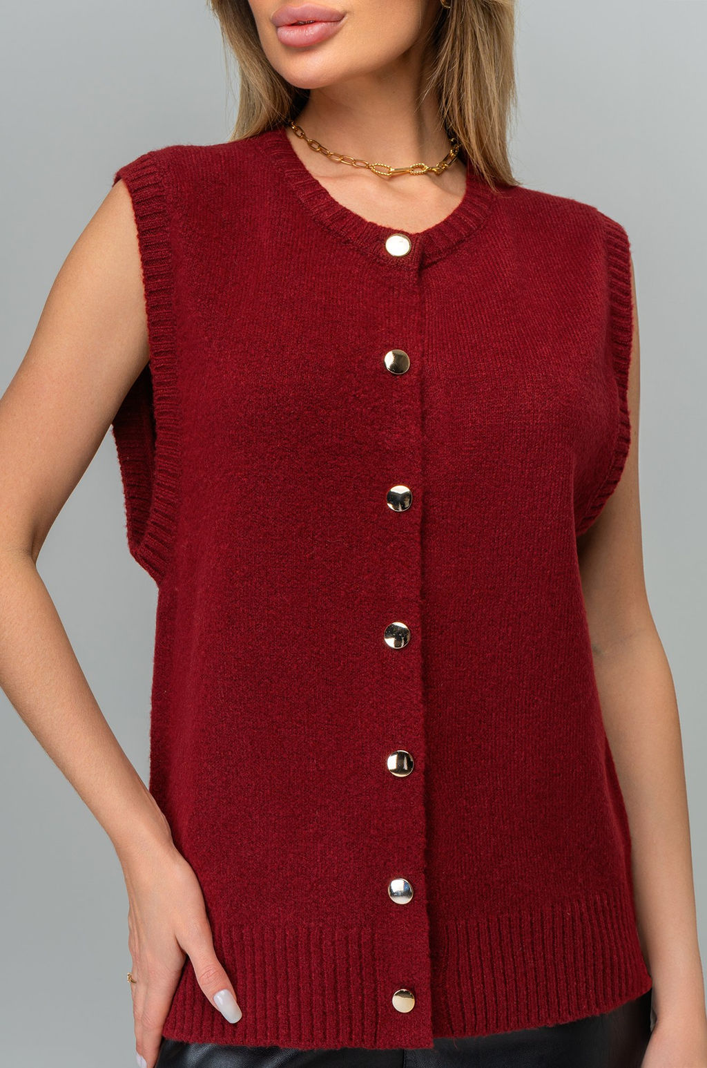 Женский вязаный жилет Happyfox