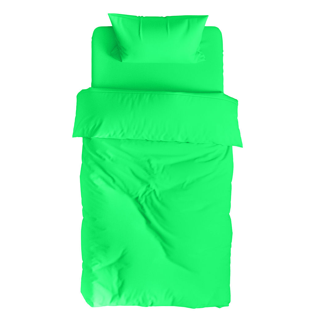 Постельное белье, комплект 1,5 спальный "Салатовый", 3 предмета: пододеяльник 145х215см, простыня 150х215см, наволочка 50х70см с клапаном-запахом, перкаль 110г/м2, хлопок 100%, упаковка "классическая" 32х41х2,5см, "Домашняя мода" (Россия)