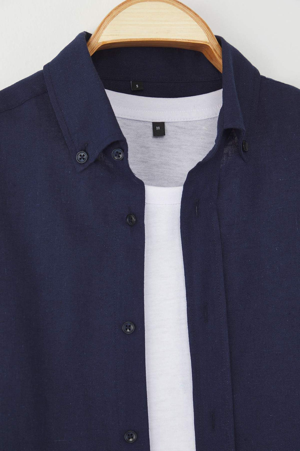 Trendyolmilla Man Mavi Regular Fit Keten Kar?s?ml? Erkek Gomlek TMNSS25GO00082 фото 3