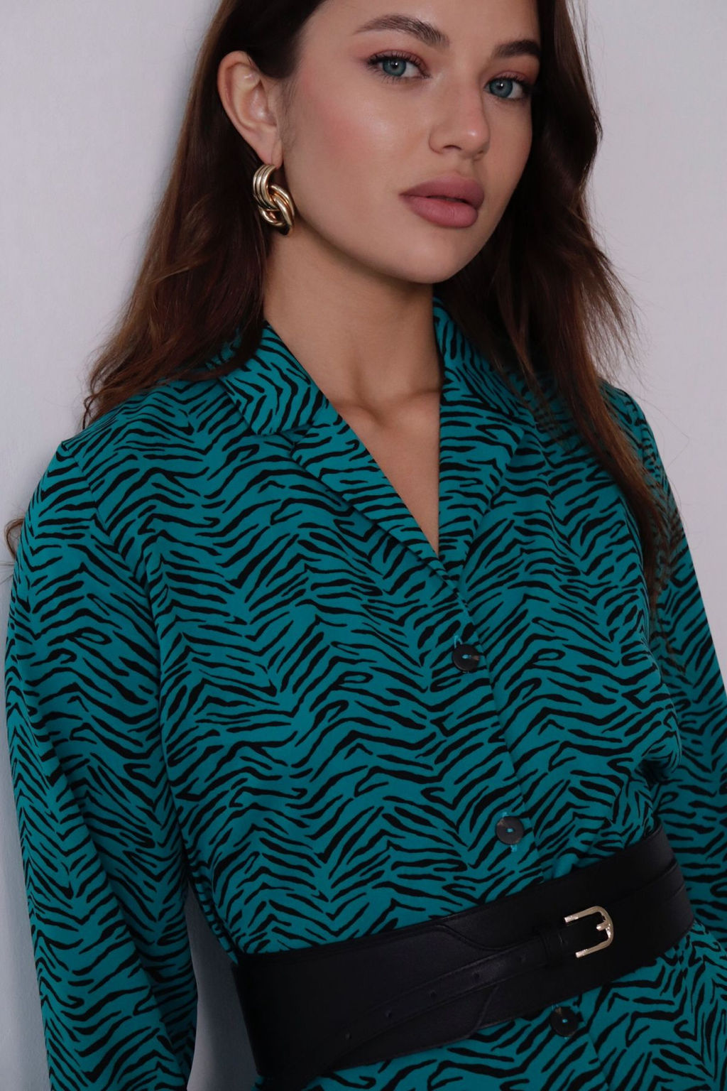 Платье-рубашка с английским воротником принт - Martichelli фото 205