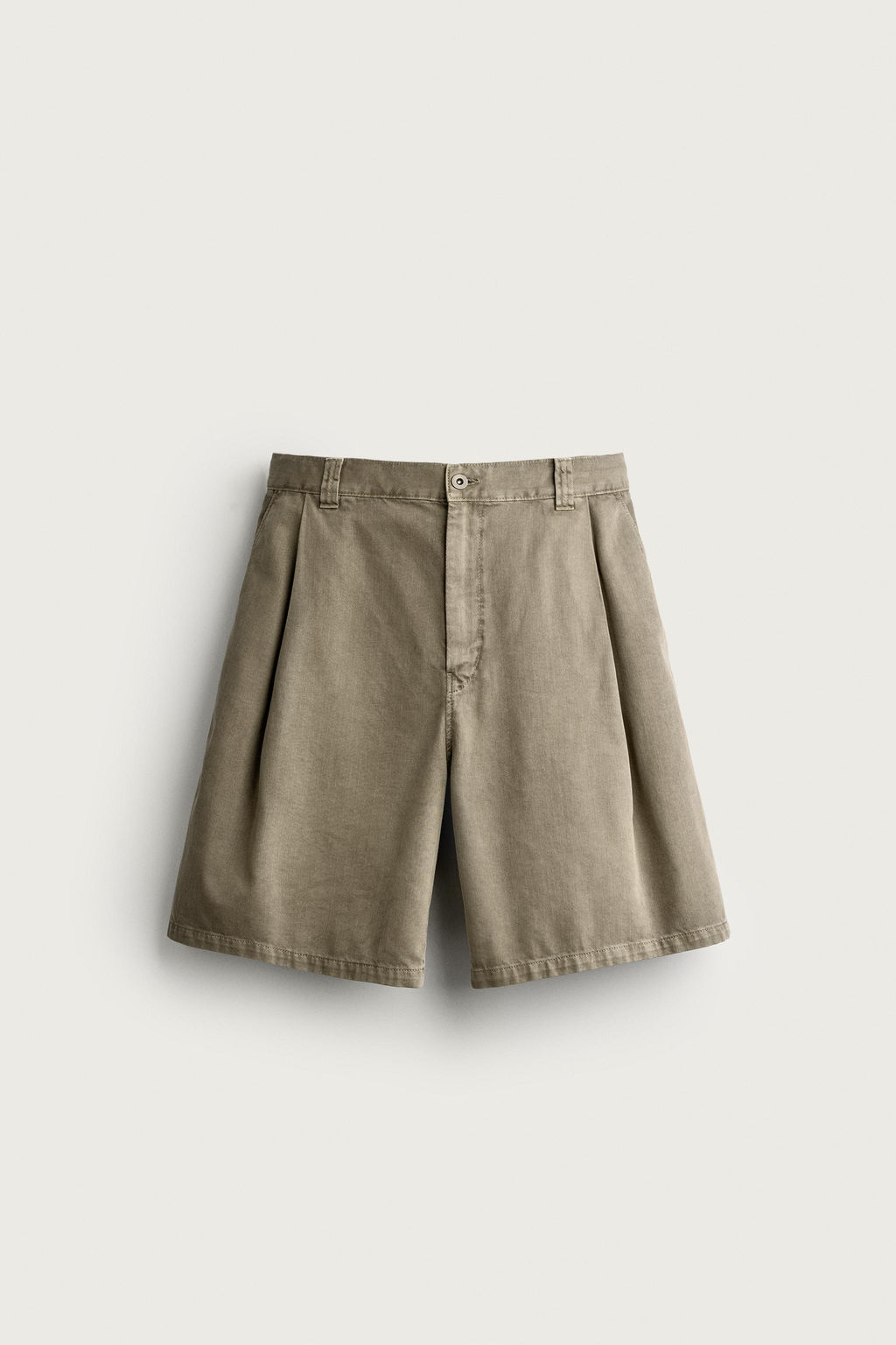 BERMUDA WIDE FIT PLIEGUES / Khaki claro - Zara фото 5