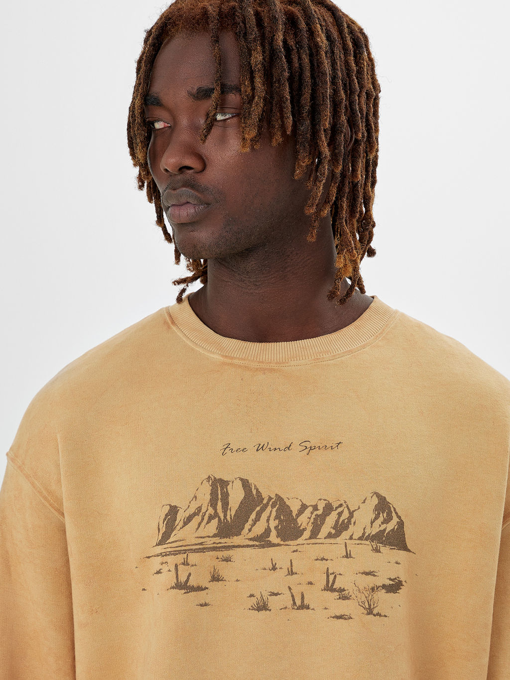 Свитшот мужской Mark Formelle Acid Wash бежевый  фото 4