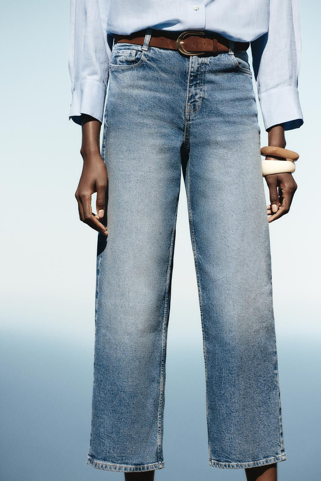 Z1975 HIGH-WAIST CULOTTE JEANS WITH BELT - Zara фото 12