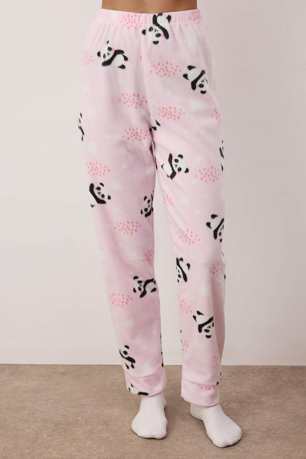 Ac?k Pembe Panda Desenli Uyku Bantl? Polar K?sl?k Orme Pijama Tak?m? THMAW22PT0359 - Trendyolmilla фото 4