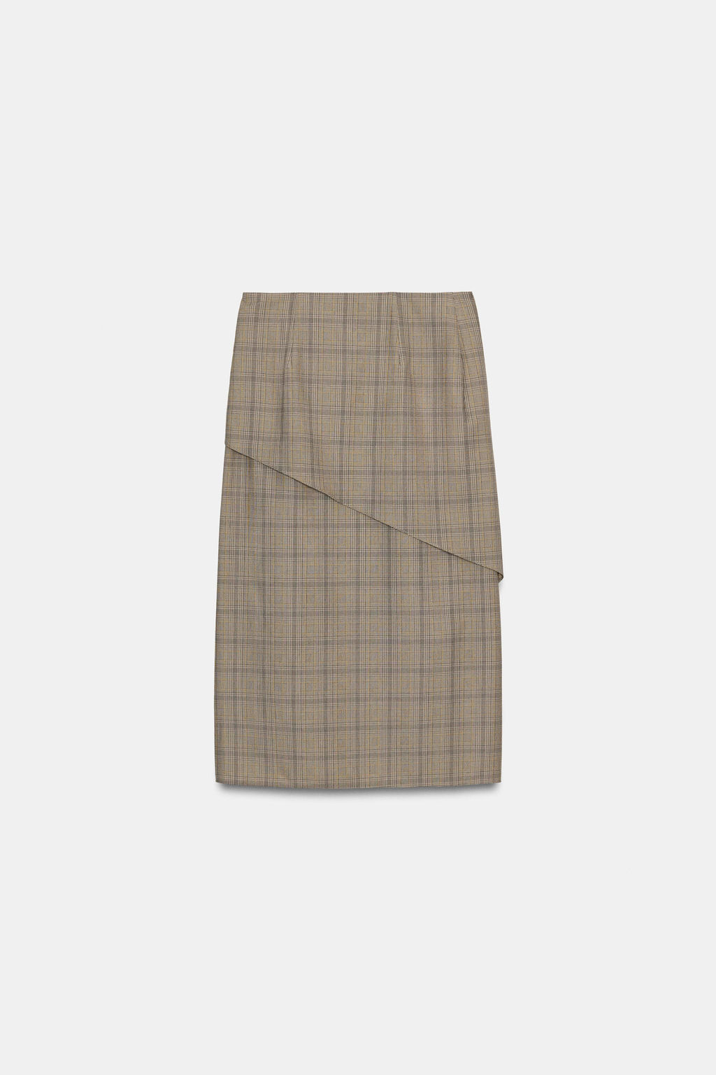 ZW COLLECTION CHECK RUFFLED SKIRT - Zara фото 15