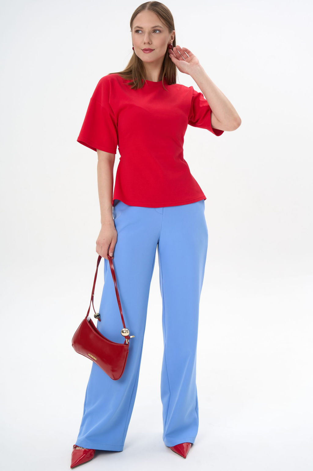 Футболка с завязками Николь (красный) - Эльза фото 13