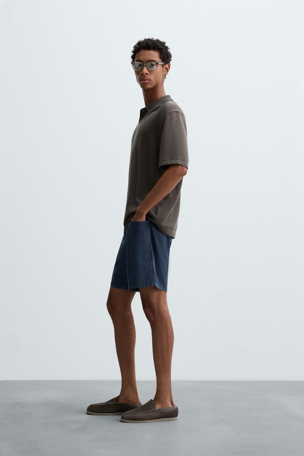 WASHED COTTON BERMUDA SHORTS - Zara фото 24