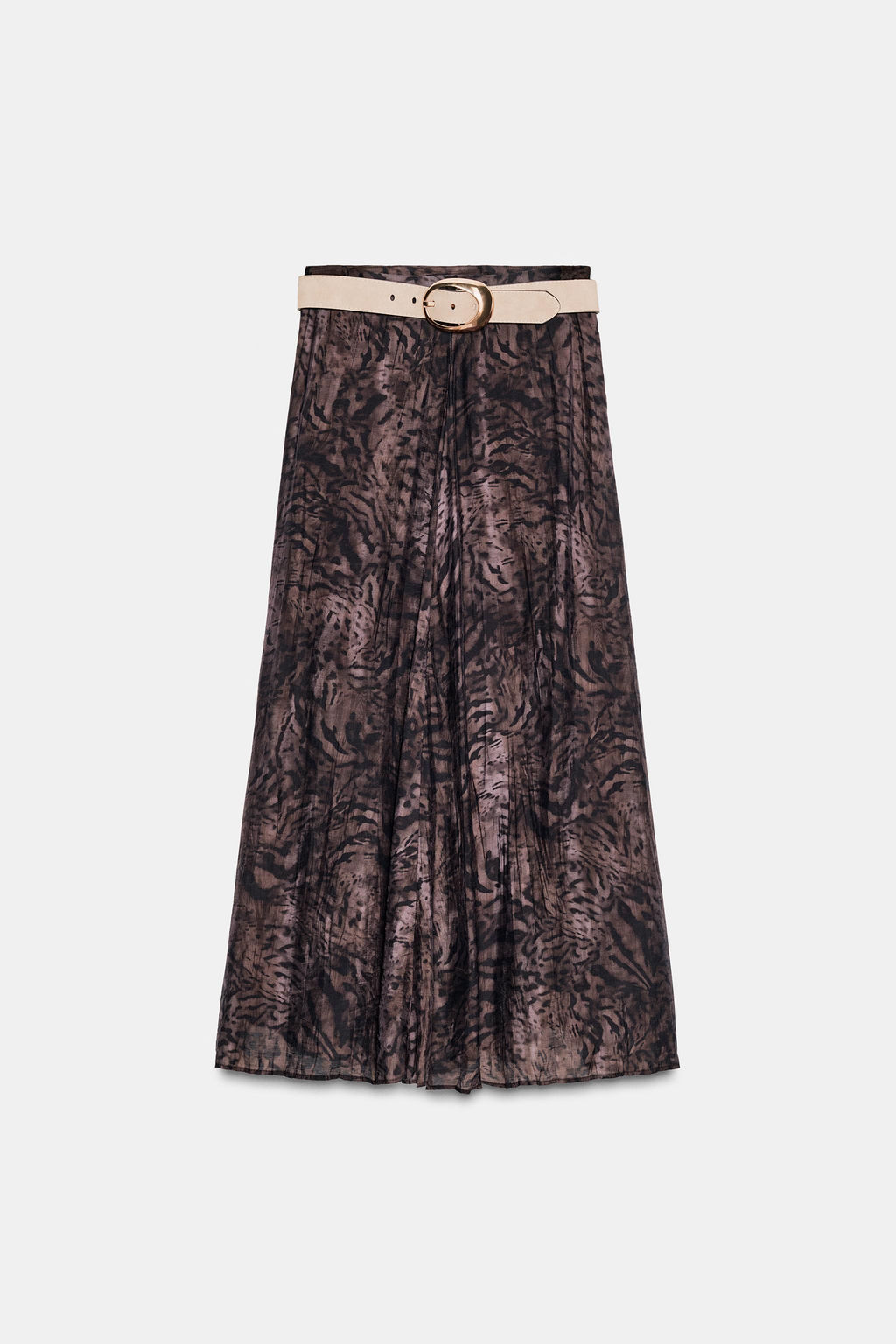 PRINTED MIDI SKIRT WITH BELT - Zara фото 6