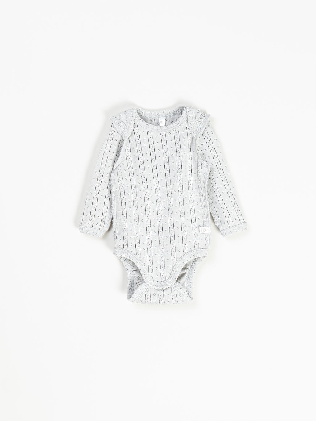 Боди с длинным рукавом Жемчуг из ажурного хлопка 0+