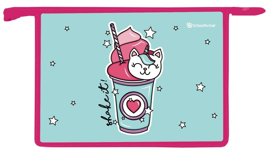 Папка для тетрадей 1 отделение А4 Schoolformat SHAKE IT голубая, молния сверху, пластик, д...