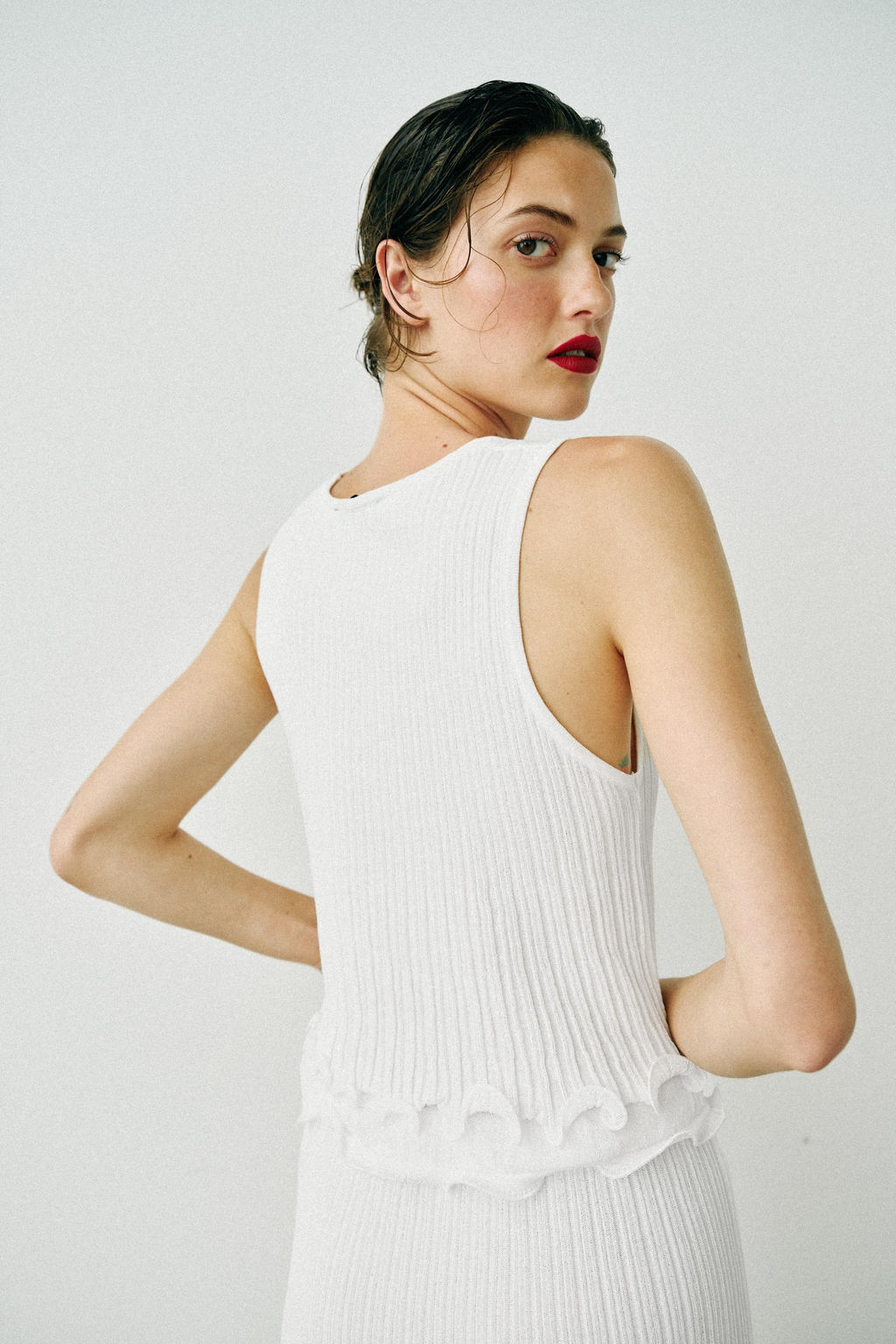 TOP PUNTO DOBLE CAPA / Blanco