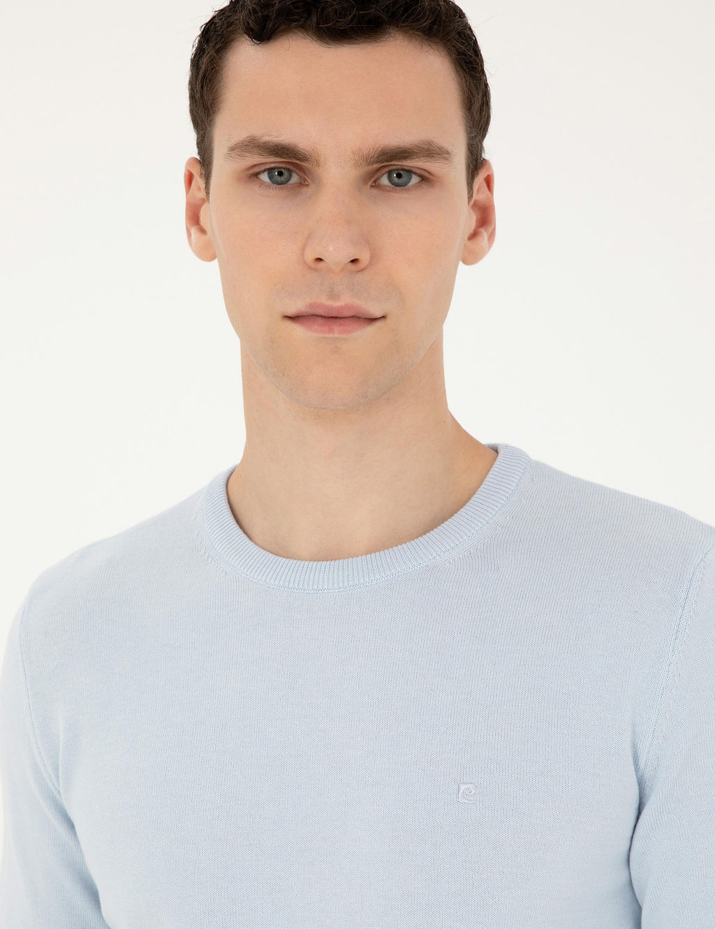 A__k Mavi Slim Fit Bisiklet Yaka Basic Triko Kazak - Pierre cardin фото 2