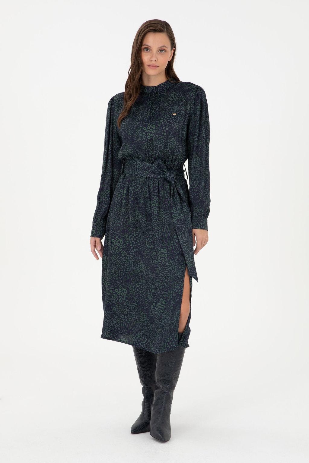 Женское темно-синее тканое платье Неожиданная скидка в корзине - U.s. polo assn фото 3