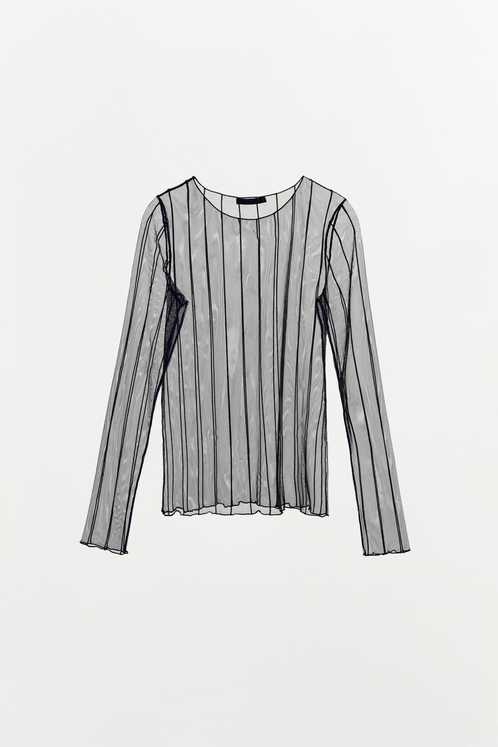 EMBROIDERED TULLE T-SHIRT - Zara фото 6