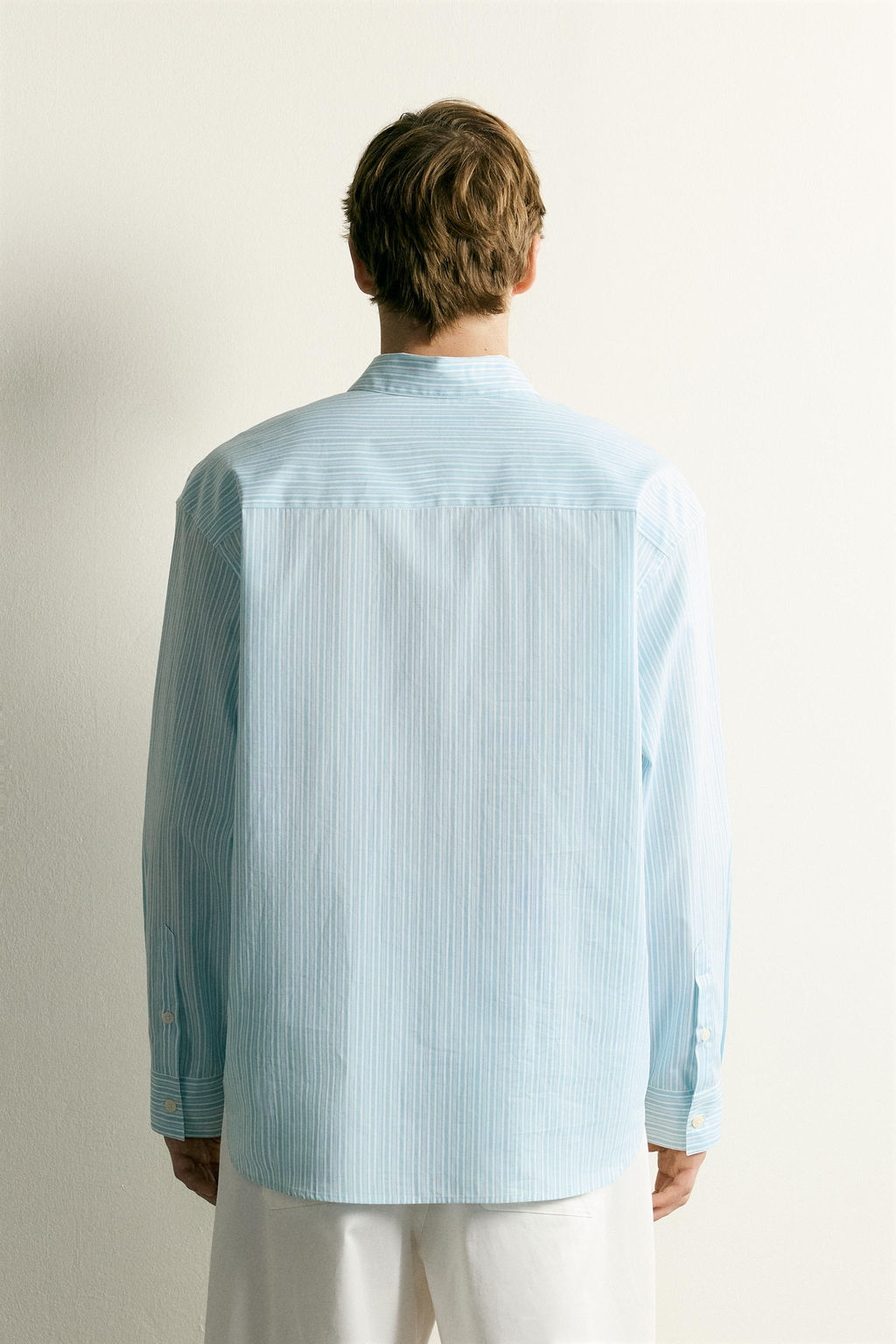 CAMISA BOXY FIT RAYAS / Verde agua - Zara фото 3