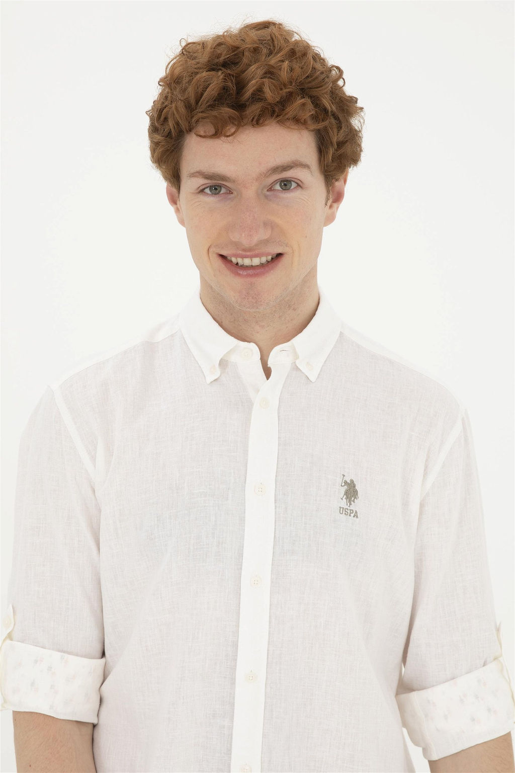 Мужская рубашка цвета хаки с длинным рукавом - U.s. polo assn фото 2