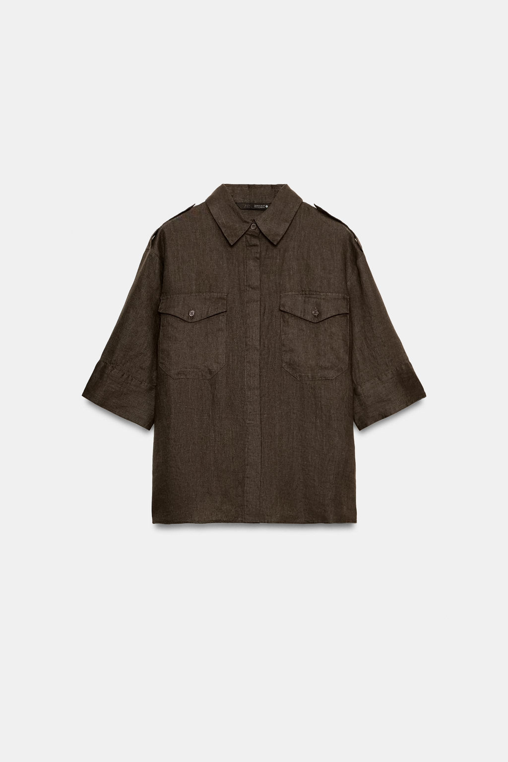 CAMISA LINO BOLSILLOS ZW COLLECTION / Vis?n - Zara фото 9