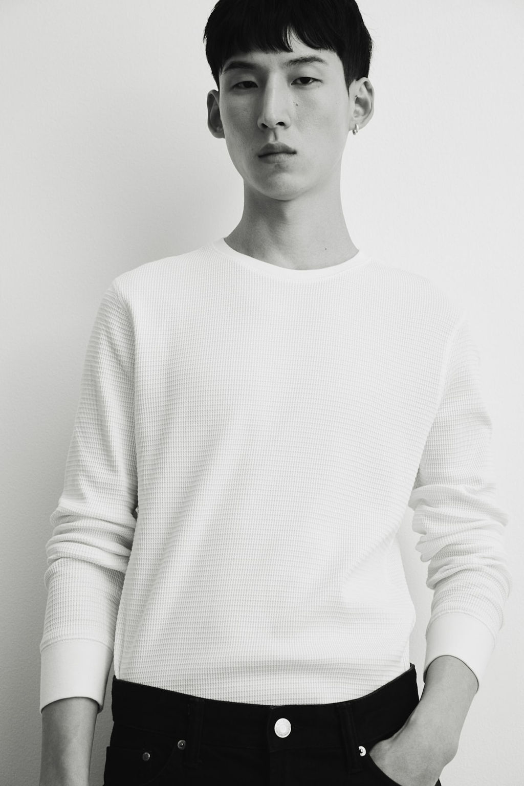 Camiseta en punto gofrado Slim Fit