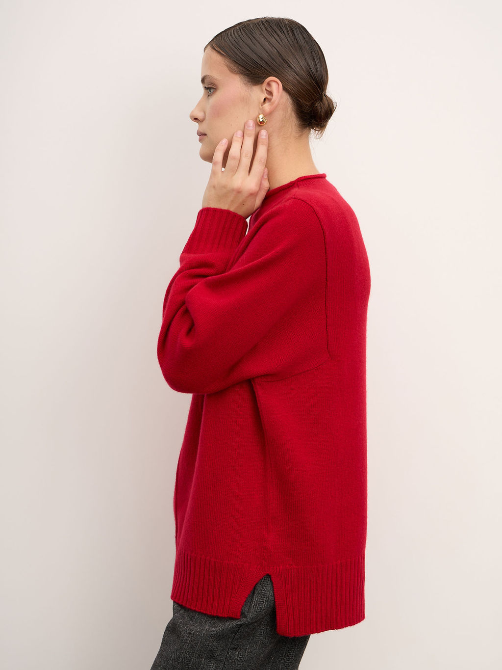 Джемпер из кашемира женский 08-24-201-0C малиновый