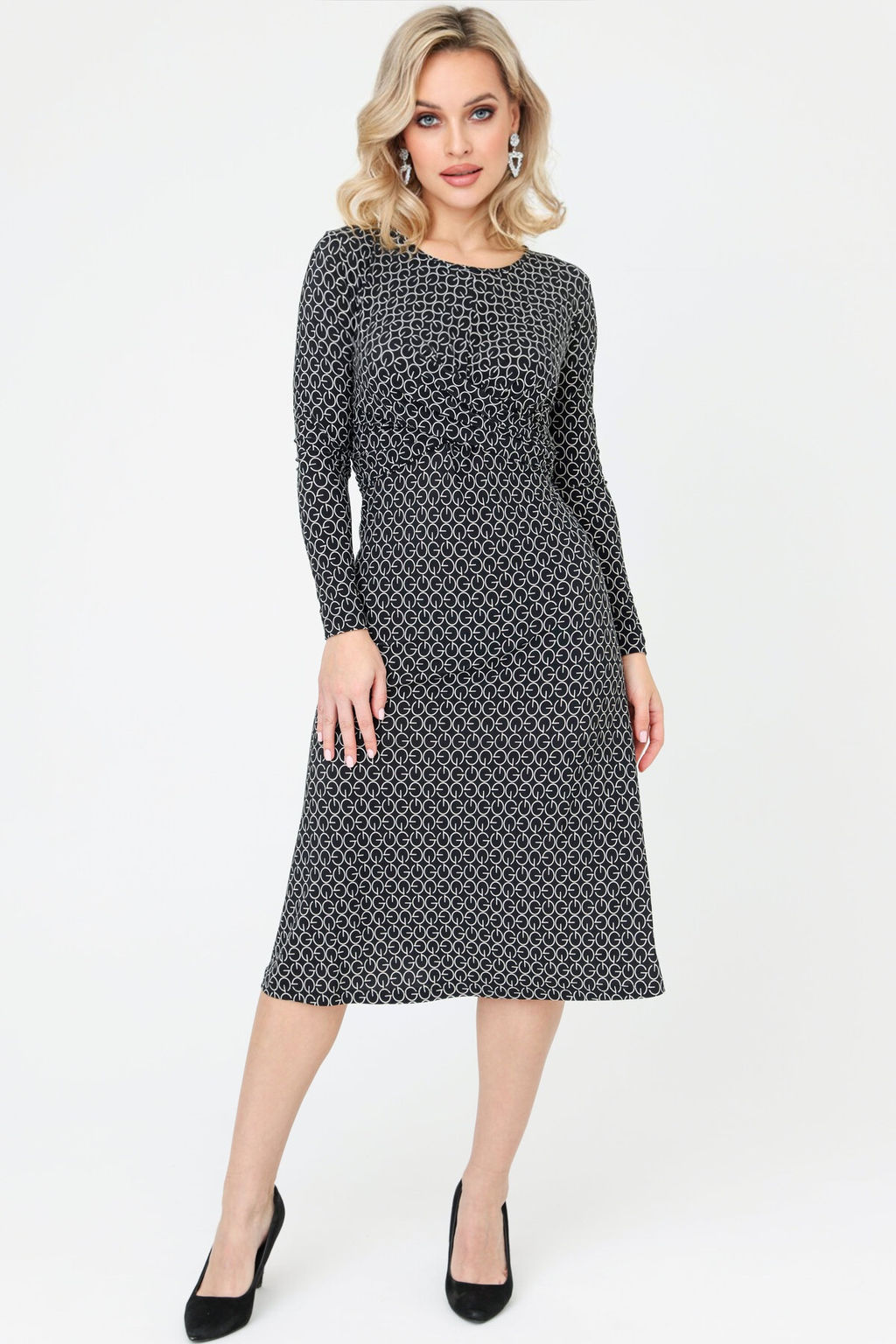 Платье женское 6094/01/Черно-белый