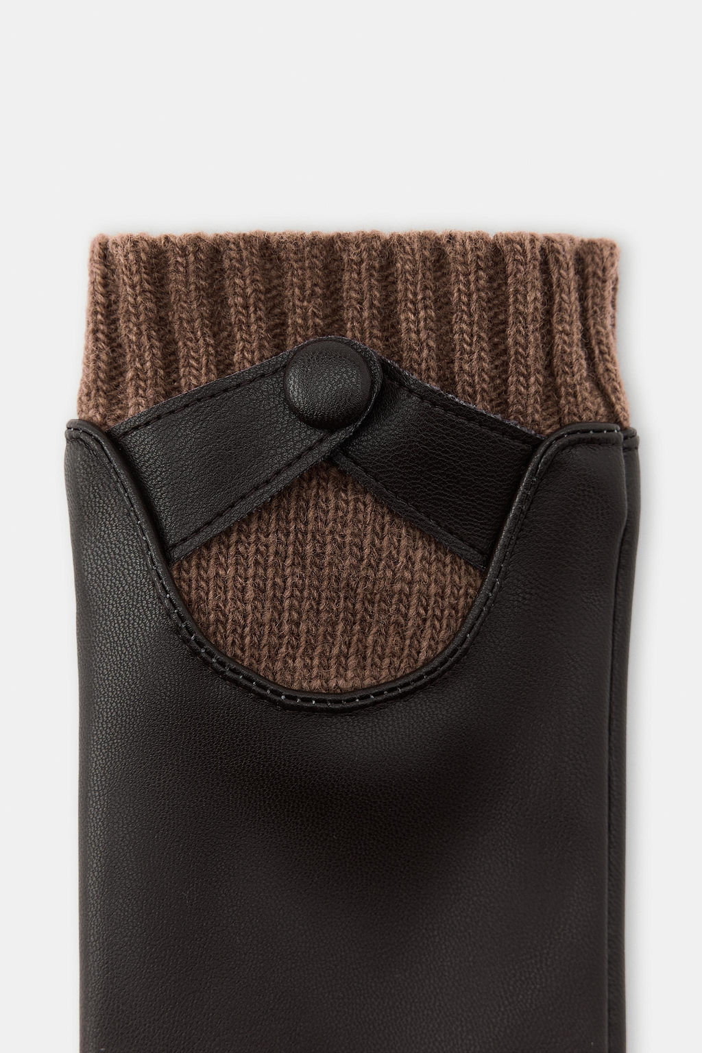 GUANTES EFECTO PIEL CON LANA / Marr?n - Zara фото 4