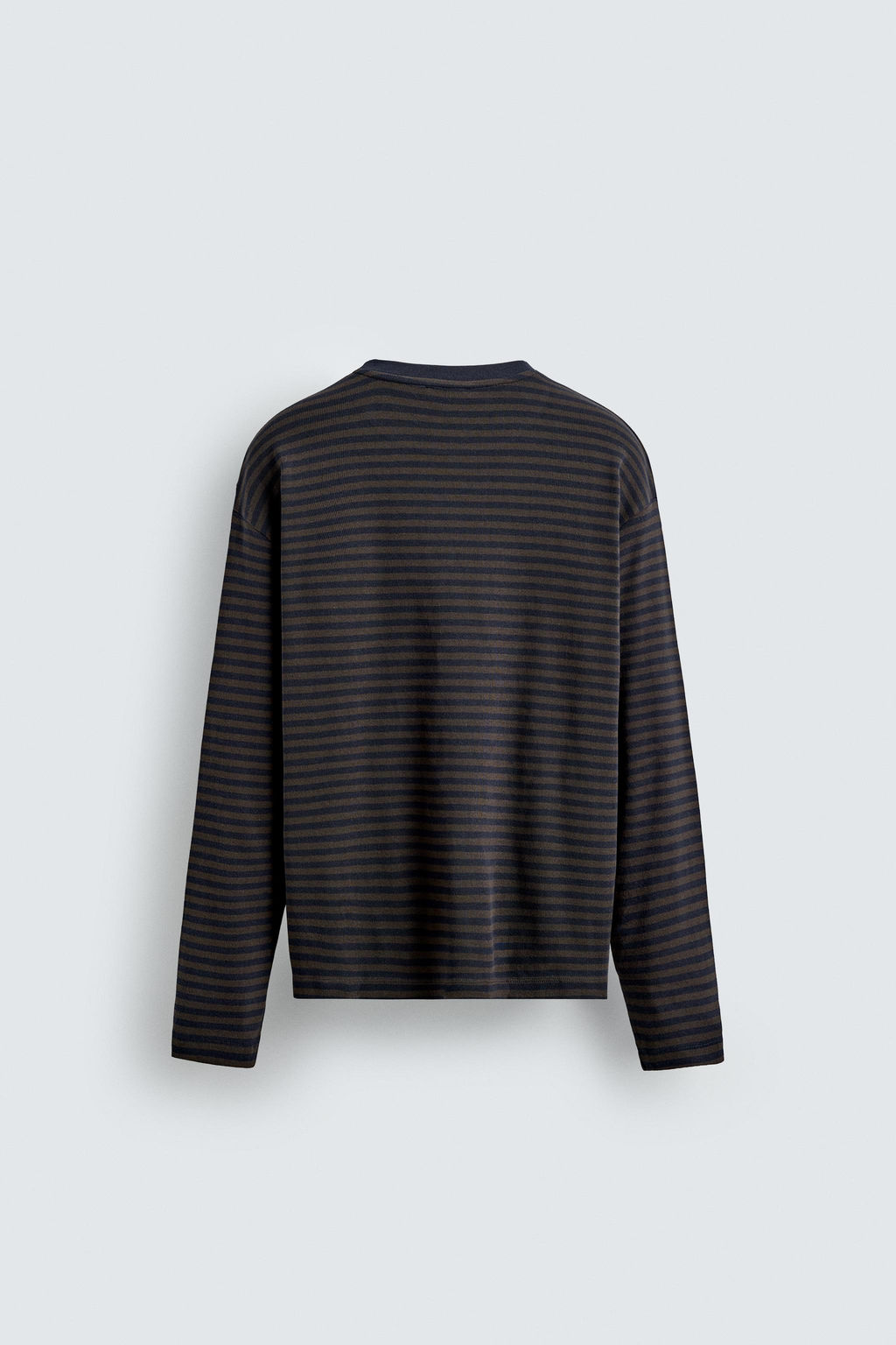 STRIPED T-SHIRT WITH CONTRASTING DETAIL - Zara фото 8