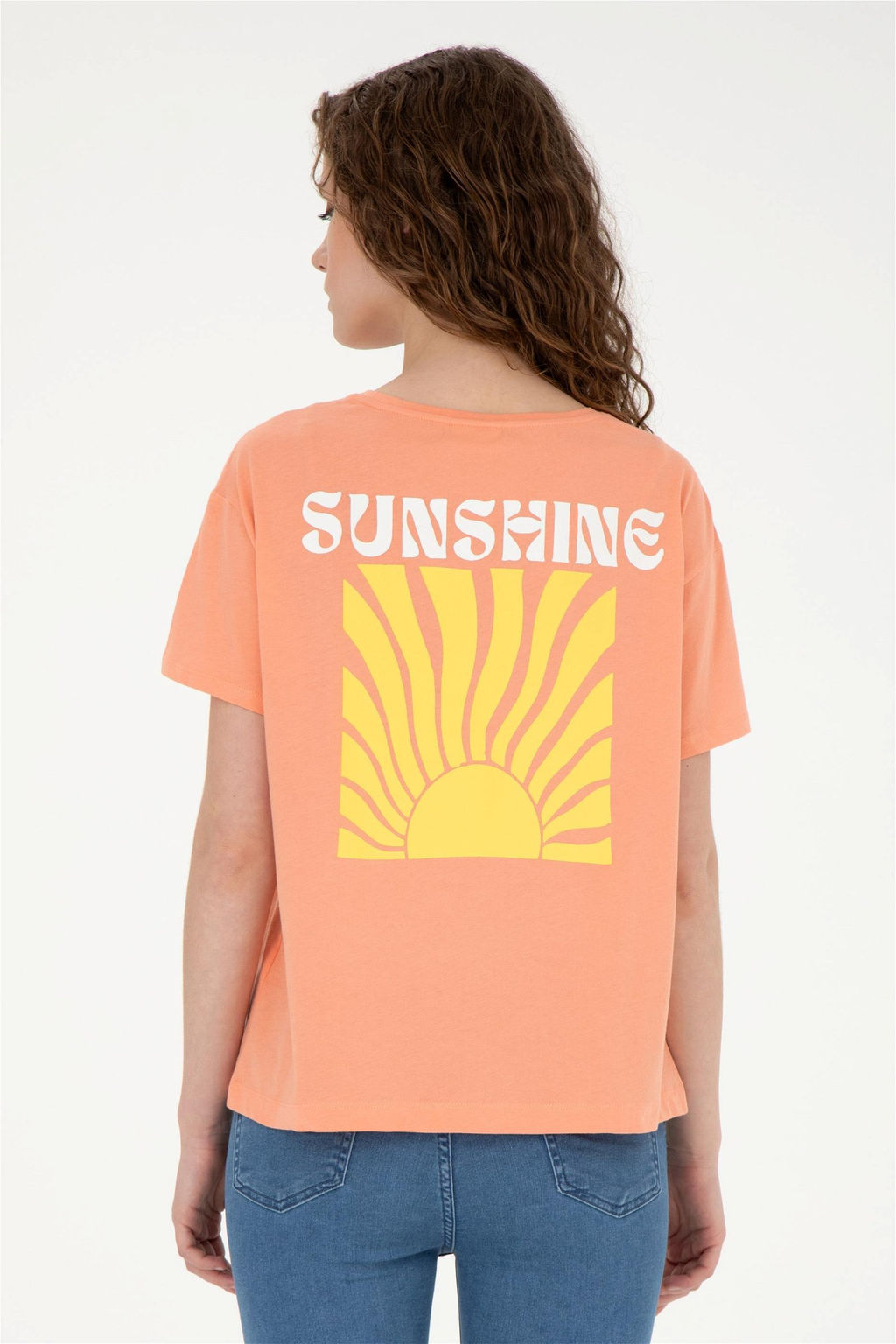 Женская футболка с круглым вырезом лососевого цвета - U.s. polo assn фото 5