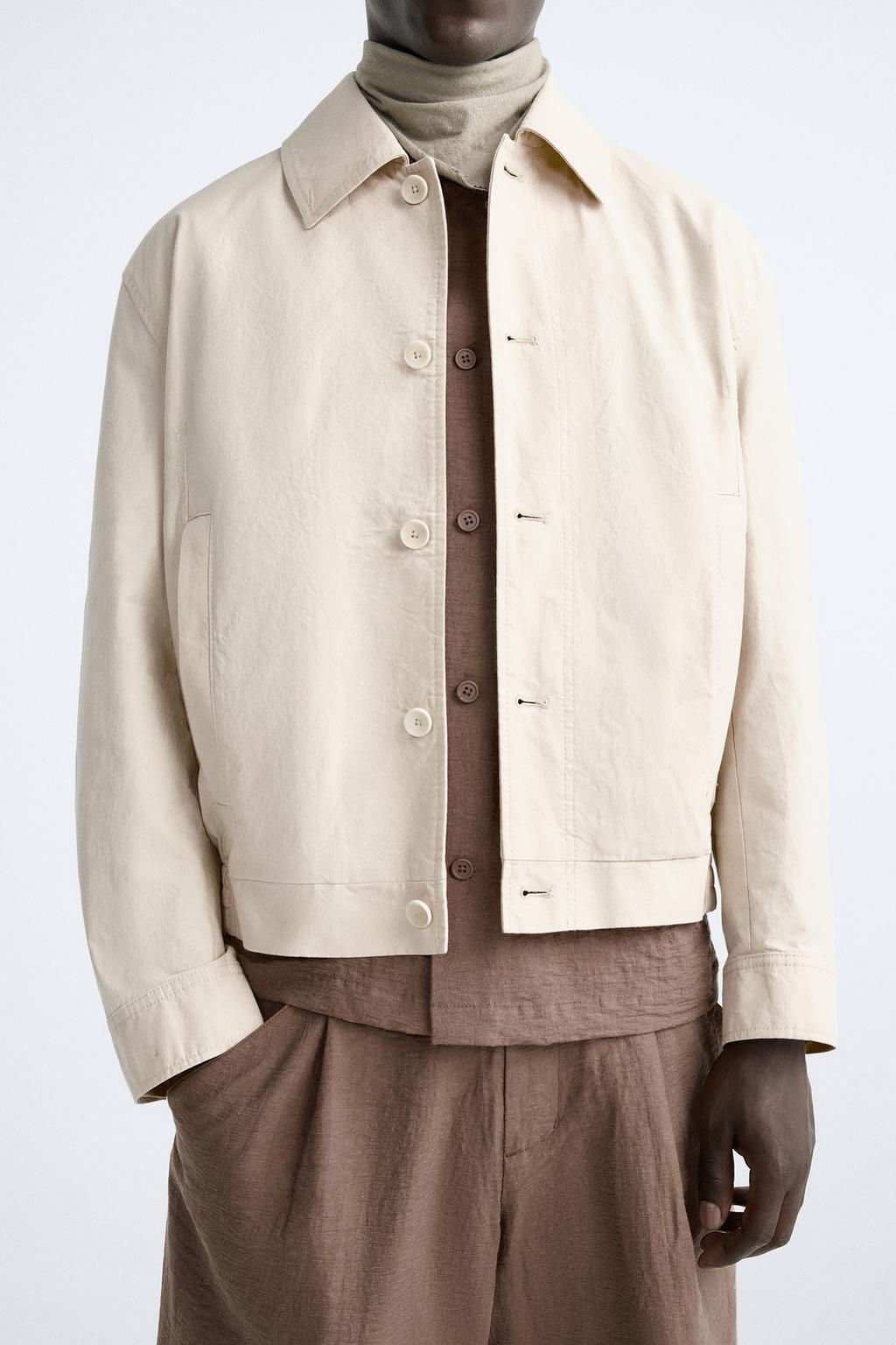COTTON - LINEN BLEND JACKET - Zara фото 5