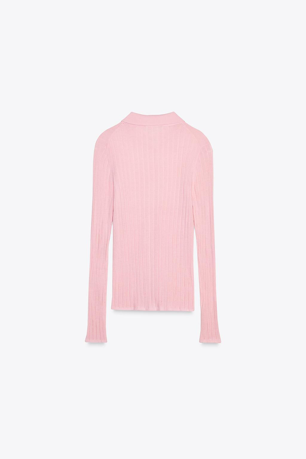 100% WOOL RIBBED POLO NECK JACKET - Zara фото 6