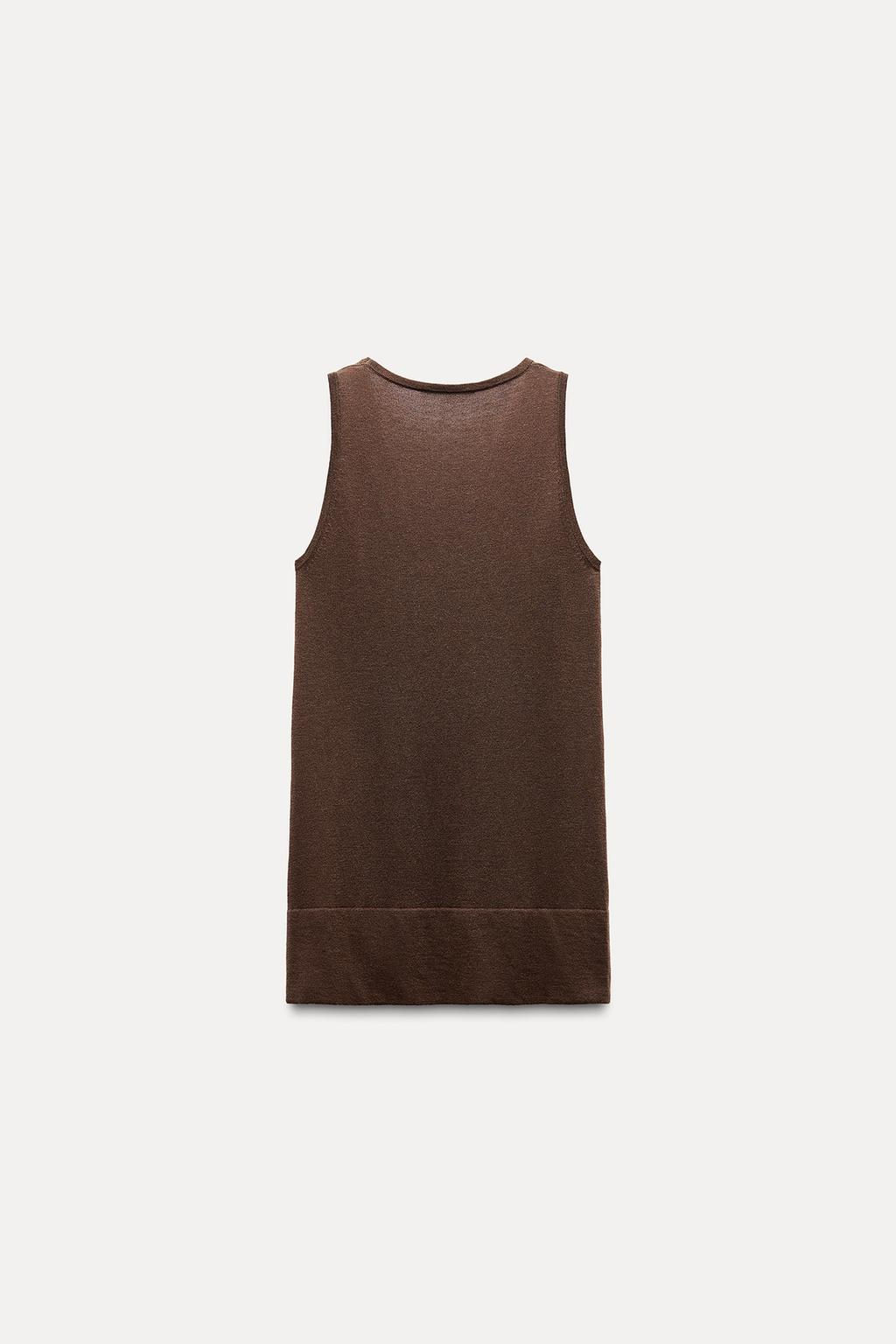 PLAIN KNIT SLEEVELESS TOP - Zara фото 7