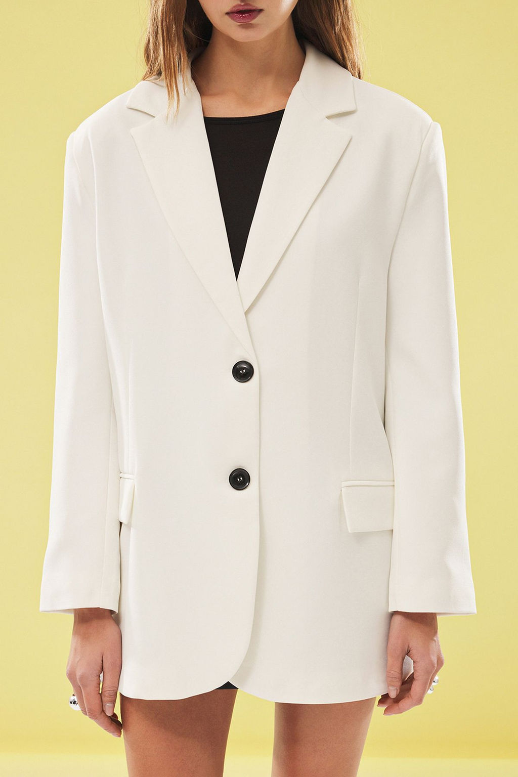 TRENDYOLMILLA Siyah Dokuma Ekstra Oversize Blazer Ceket TWOAW24BC00107 фото 21