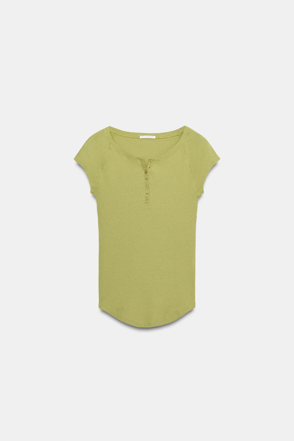 CAMISETA BOTONES CON LINO / Pistacho - Zara фото 4