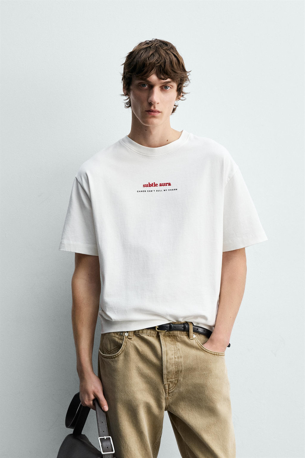 CAMISETA TEXTOS BORDADO ESTAMPADO / Blanco - Zara фото 2