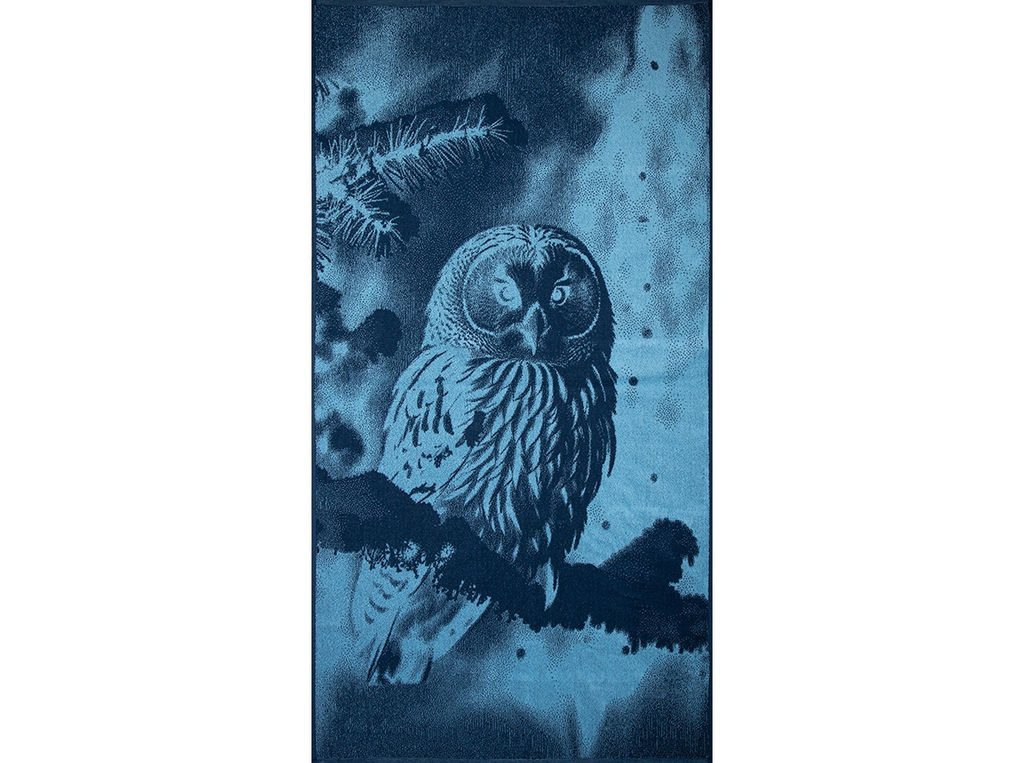 Полотенце махровое 6с102.413ж1 Фото-сова(джинс) 81х160см