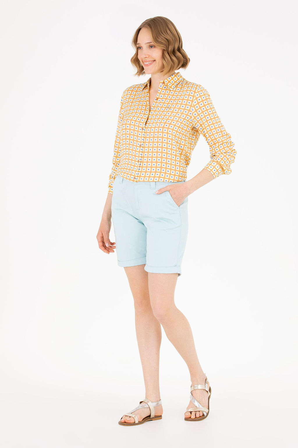 Женская рубашка лосося с длинным рукавом - U.s. polo assn фото 4