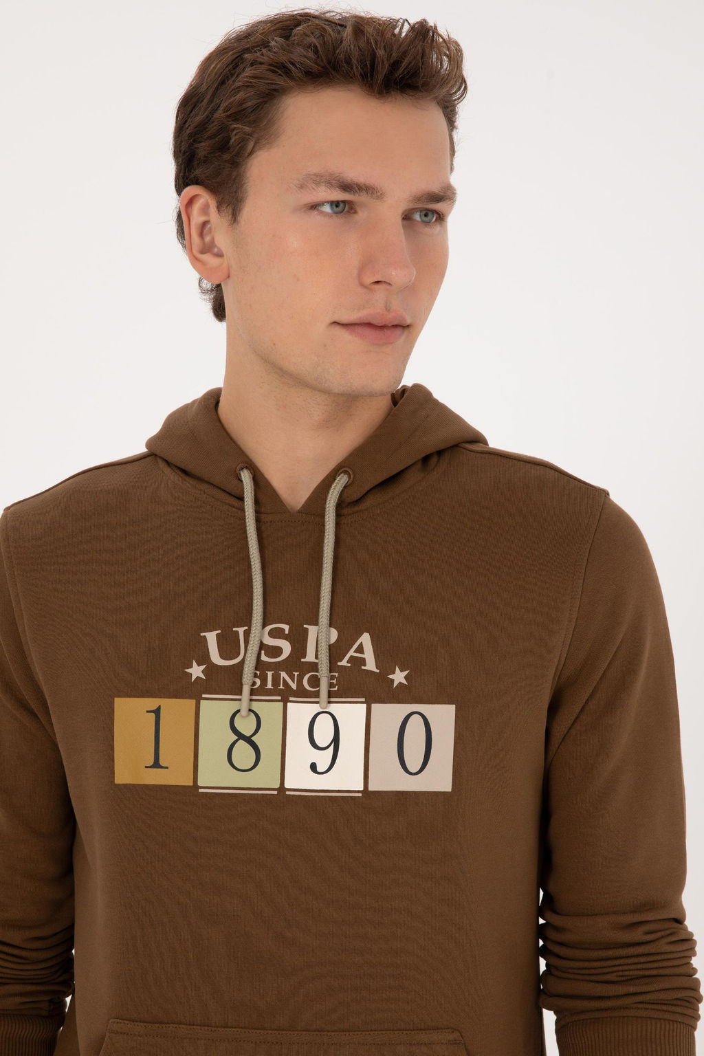 Erkek Regular Fit Kap__onlu Haki Sweatshirt - U.s. polo assn фото 2