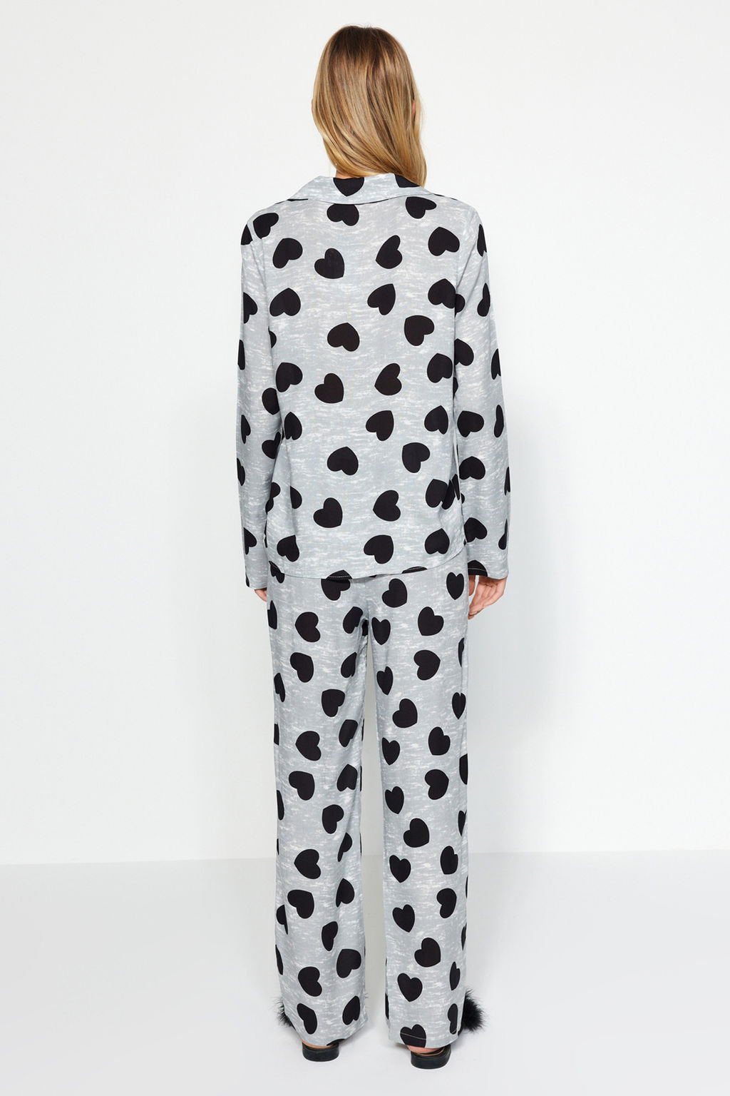 Trendyolmilla Ac?k Pembe Kurdele/Fiyonklu Viskon Dokuma Pijama Tak?m? THMAW21PT0936 фото 17