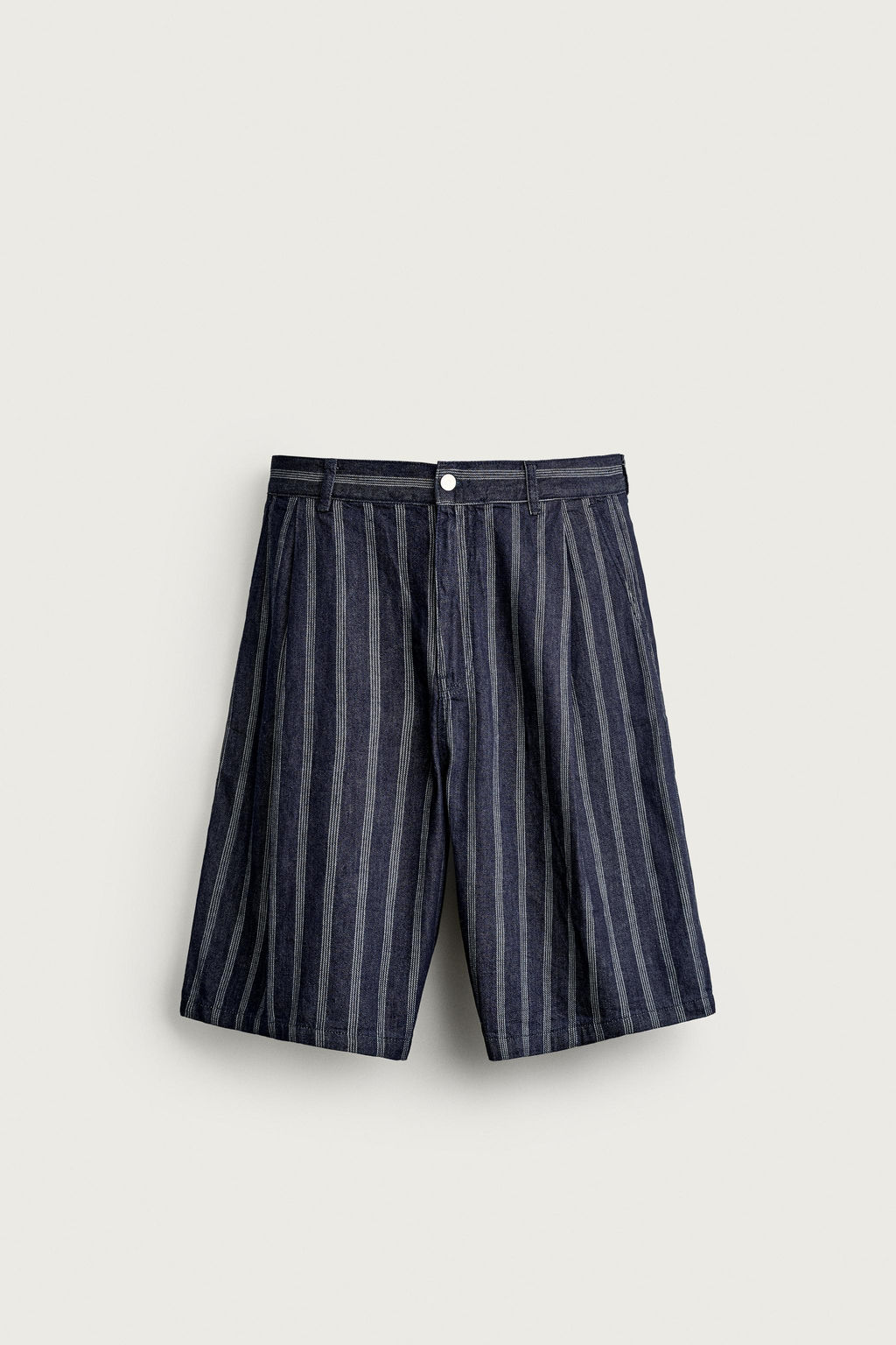 BERMUDA RELAXED FIT PLIEGUES RAYAS / Azul - Zara фото 6
