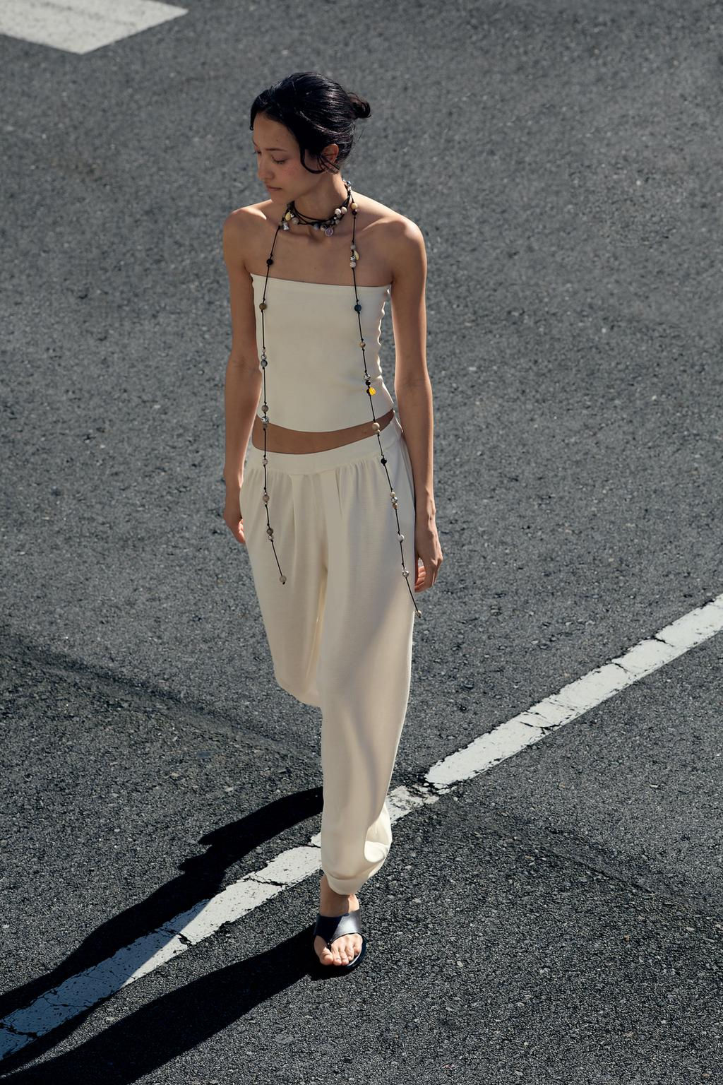 KNIT BANDEAU CROP TOP - Zara фото 6