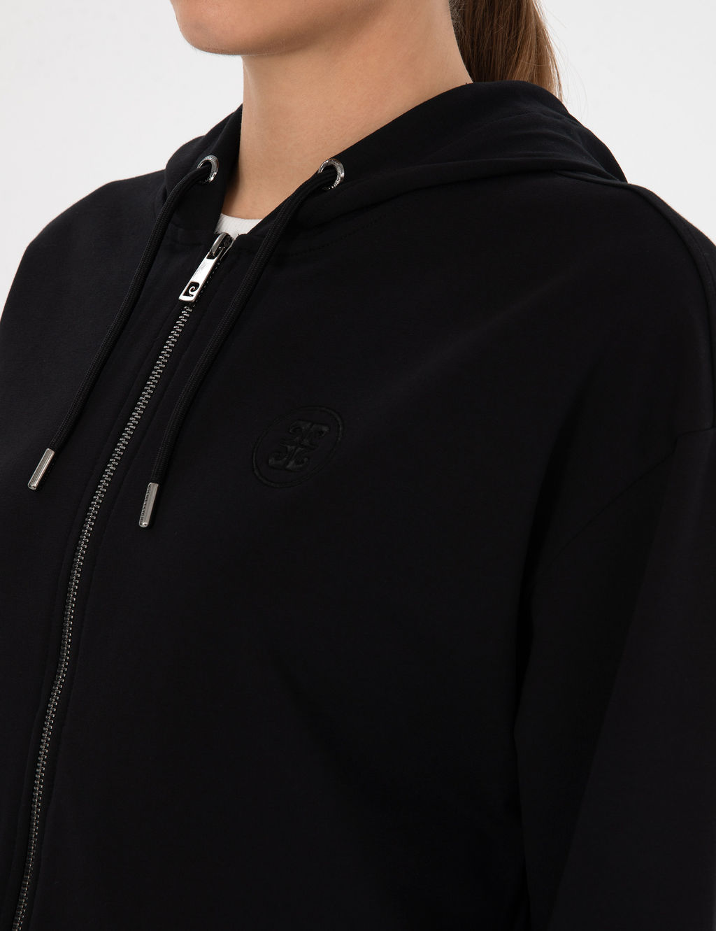 Siyah Comfort Fit Fermuarl_ Sweatshirt